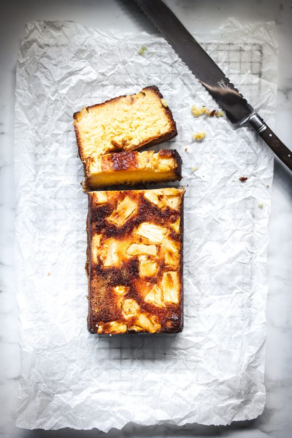 Coconut and caramelised pineapple bread